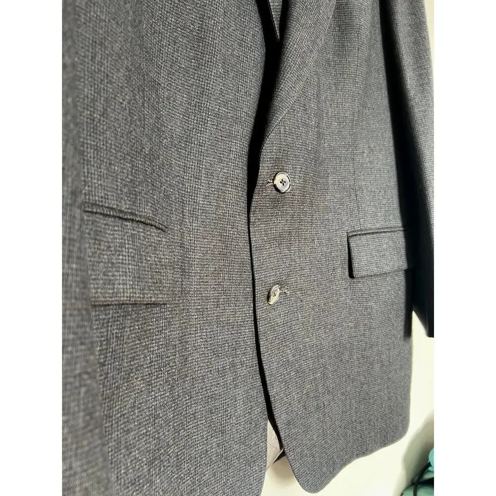 Vintage Christian Dior Monsieur Charcoal Gray Wool Men's Blazer Size 46L